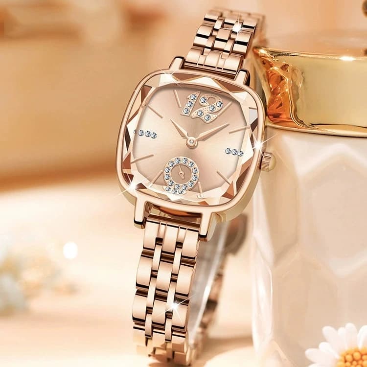 Nuovi orologi quadrati di lusso da donna alla moda, orologio al quarzo casual da donna, orologi con bracciale in acciaio e cristalli, Reloj Mujer, regalo.