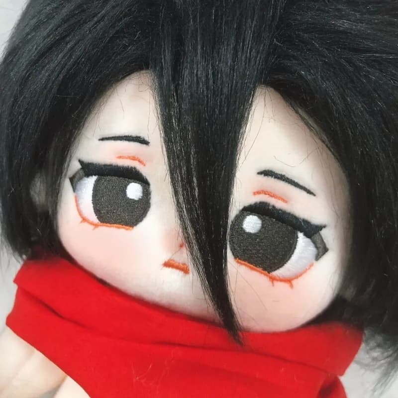 20 cm Anime MikasaAckerman Peluche Vestire Bambola di Cotone Vestiti Cosplay con Scheletro Peluche Orecchie Giocattoli per I Bambini
