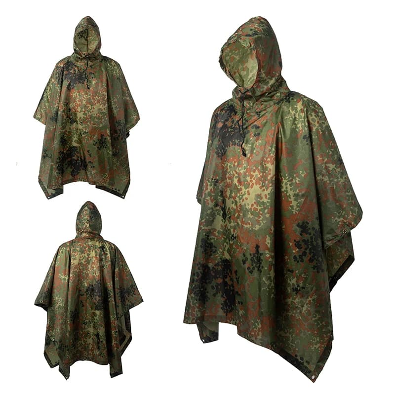 3 IN 1 Multifunzionale Outdoor Camouflage Tattico Impermeabile Impermeabile Tenda Da Pioggia Moto Poncho Da Pioggia Tappetino Da Picnic