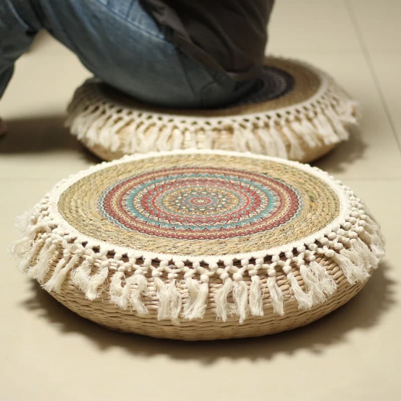 Straw tatami futon seat cushion straw pier meditation mat worship Buddha floor mat kneeling mat household meditation floor seat
