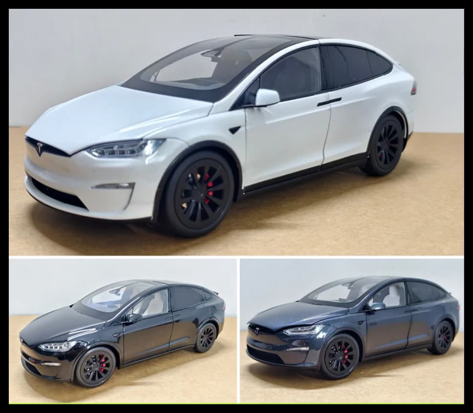 1:18 Original Tesla Model X Updated Pure Electric Suv Alloy Diecast Car Model Collectible Decor Toy Gift For Auto Hobby Fans