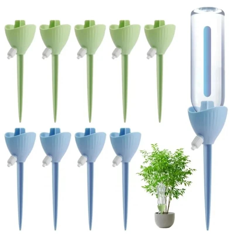 Set di 4 Strumenti per Irrigazione Automatica, Sistema di Irrigazione a Goccia Regolabile per Piante in Vaso e Fiori