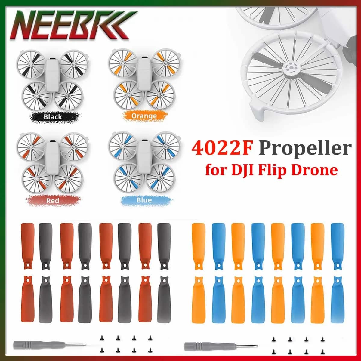 8 PCS 4022F Elica for DJI Flip Drone CW/CCW Low Noise Light Blade Spare Parts for RC FPV Drone Quadcopter Accessories