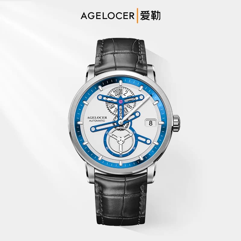 AILER AGELOCER Orologio Meccanico Originale Astronomer da Uomo con Grande Calendario e Cinturino, Regalo di Compleanno per il Fidanzato