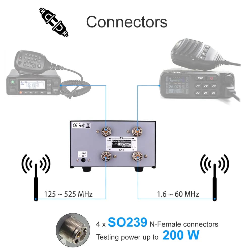 2025 vendita calda originale Nissei Dg-503 misuratore digitale LCD 3.5 "1.6-60 Mhz/125-525 Mhz radioamatori bidirezionali Walkie Talkie digitale Swr