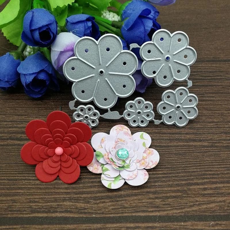 5pcs/set Flower Metal Cutting Dies Stencils Scrapbooking Decorative Embossing Handcraft Die