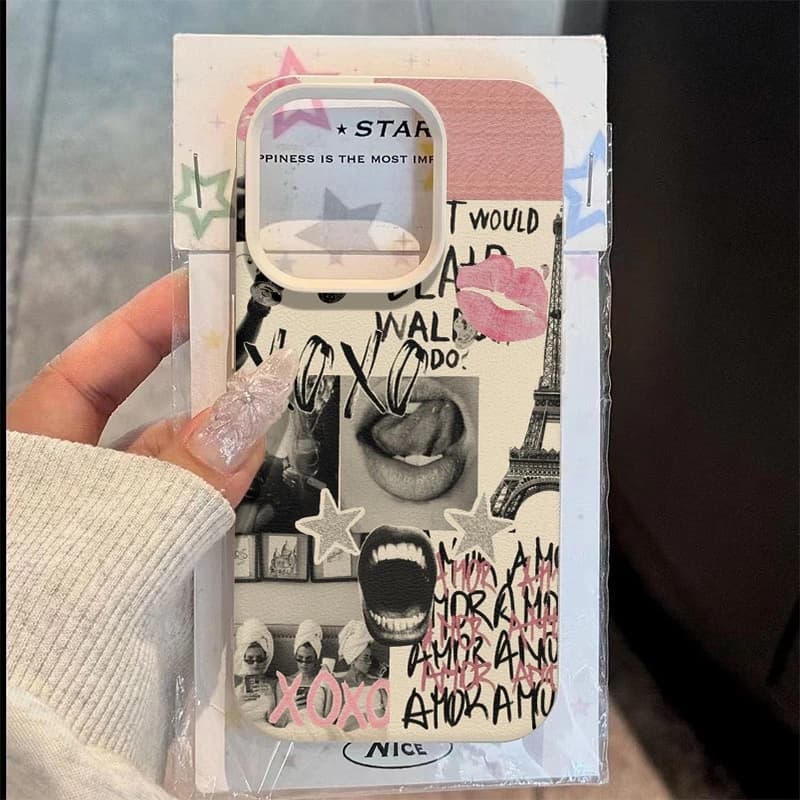 Custodia per telefono modello Torre Eiffel con stampa labbra moda per iPhone 17 16 15 14 13 12 11 Pro Max XS X XR 7 8 Plus 17 Air Cover in silicone