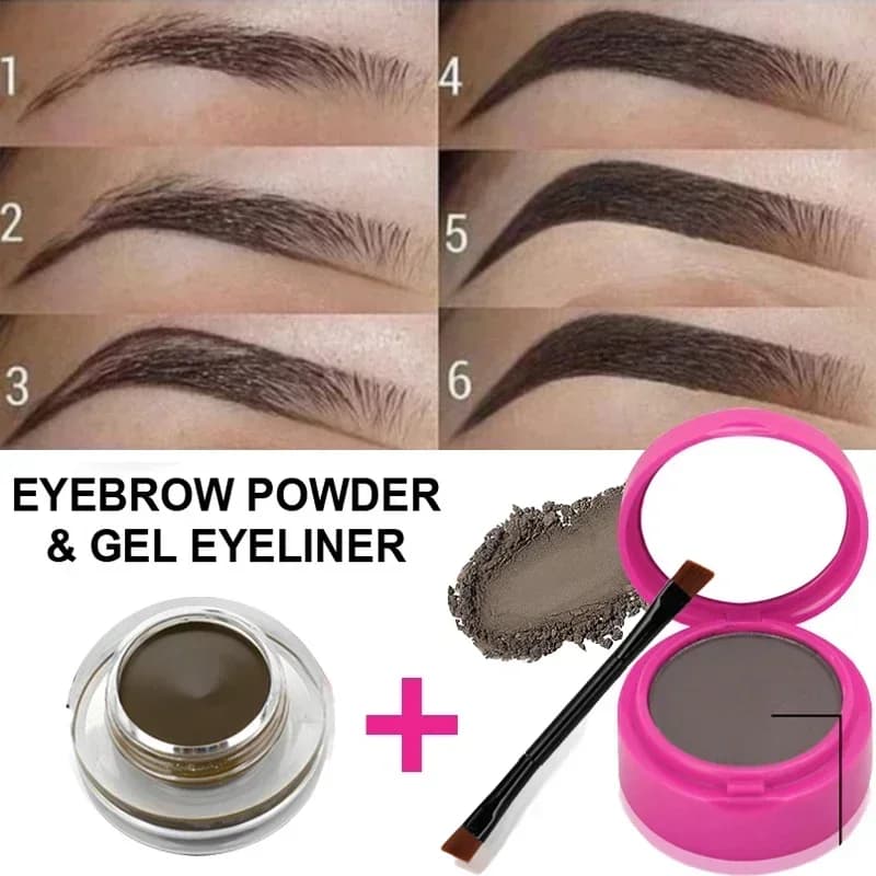 Eyeliner opaco Crema per sopracciglia Gel 2 in 1 Crema per sopracciglia marrone nero impermeabile a lunga durata con pennelli Cosmetici per il trucco
