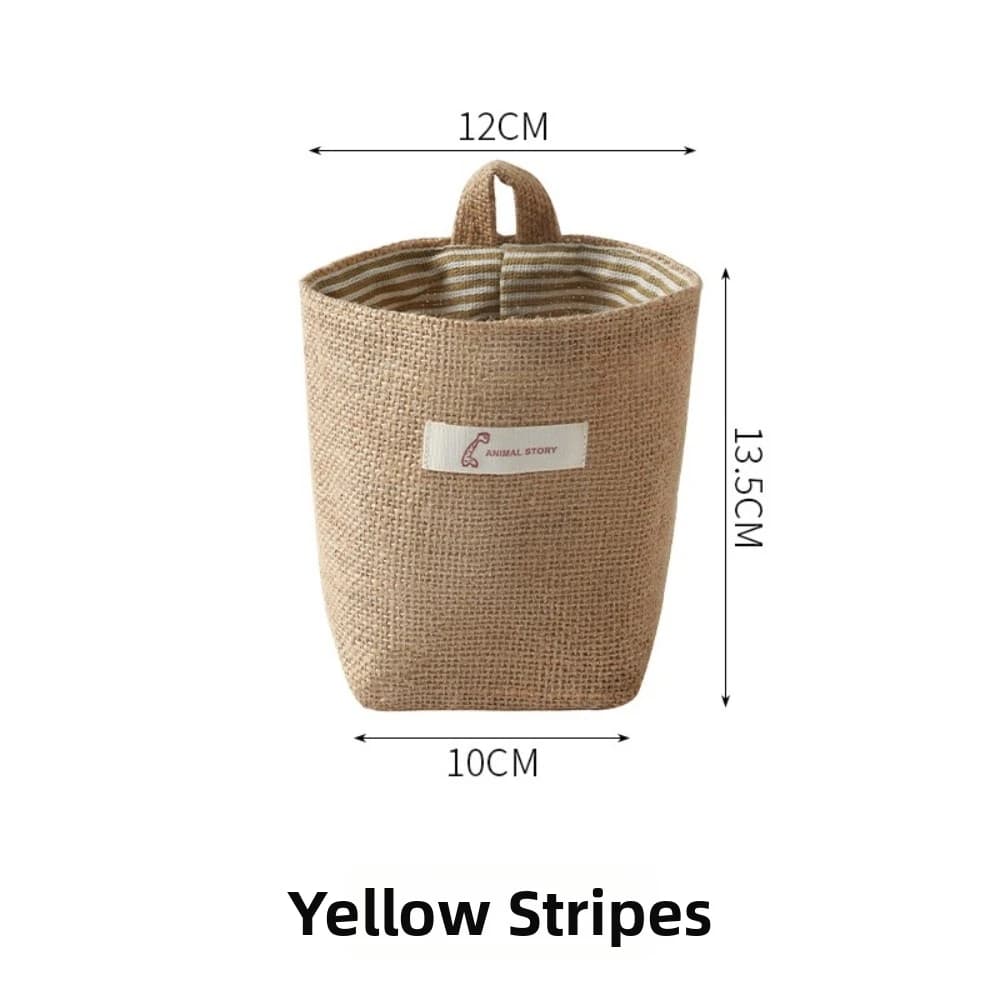 Useful Storage Basket Cotton and Linen Multifunctional Item Hanging Basket Home Household Laundry Baskets Kitchen Garden
