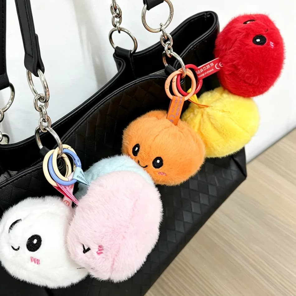 Portachiavi in peluche a forma di panino al vapore, morbido e simpatico, giocattolo a sorpresa (blind box) ideale come ciondolo per borsa o regalo di Natale