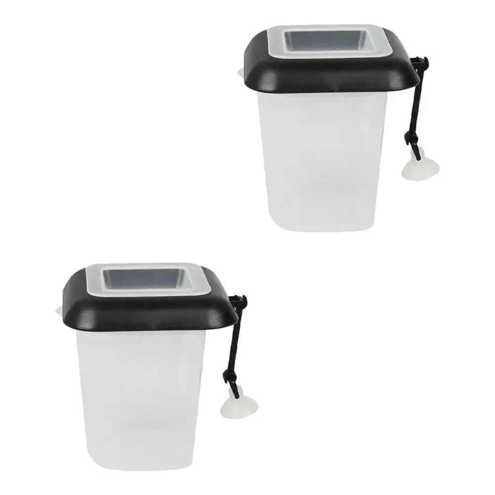 Set di 2 Contenitori per Alimentazione Pesci, Dispenser in Plastica per Acquario per Vermi Rossi, Artemia e Larve di Sangue, Mantiene il Cibo Fresco