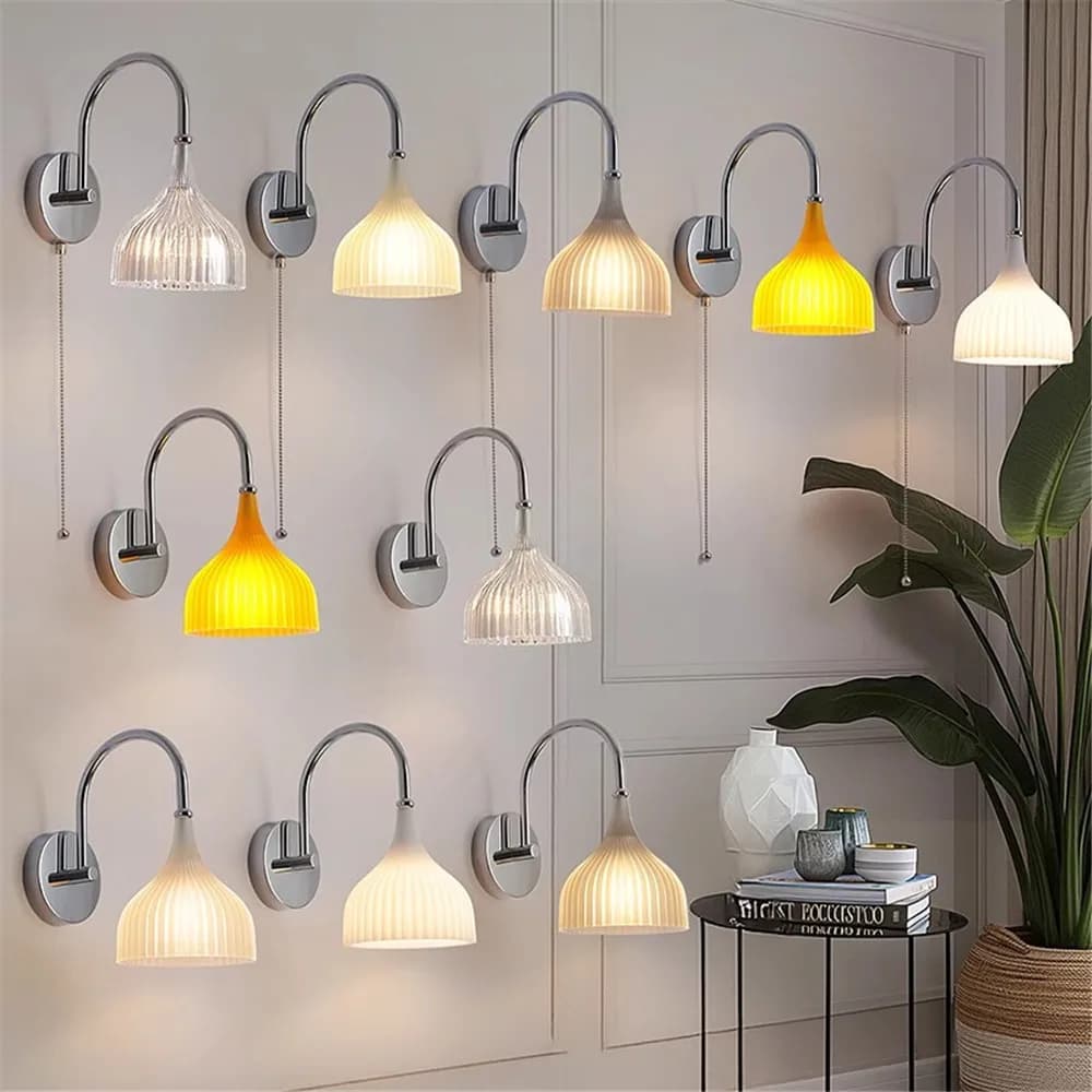 Italian Designer Speaker Modeling LED Wall Lamp Living Room Stairs Bar Loft Decor Acrylic Corridor Lights with pull switch