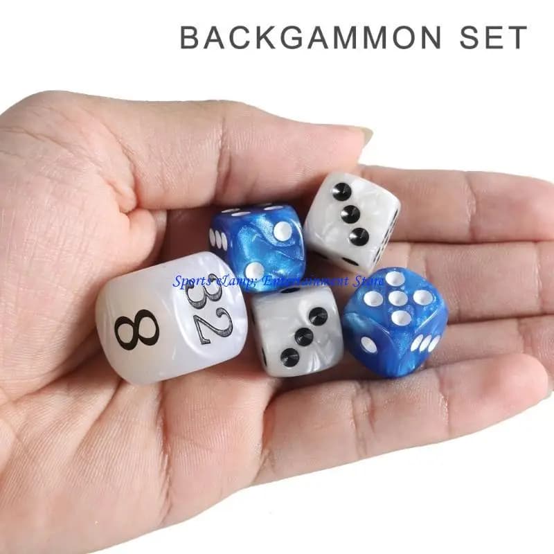 G7NF Set dadi con perle backgammon in acrilico da 22 mm e set dadi da 16 mm