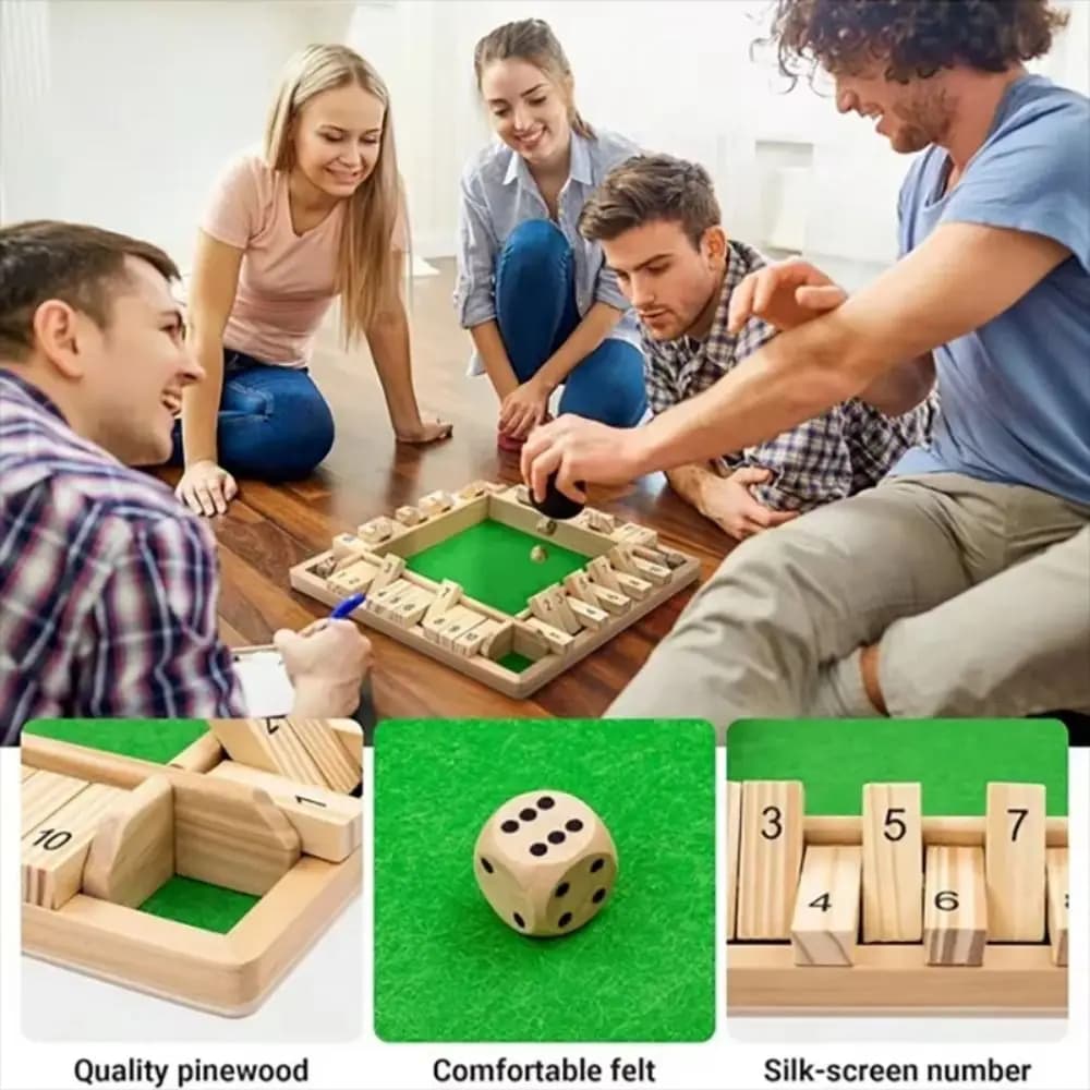 Gioco da Tavolo Shut The Box, Giocattolo Educativo per lo Sviluppo dell'Intelligenza, Gioco Numerico in Legno, Tavola Interattiva Digitale