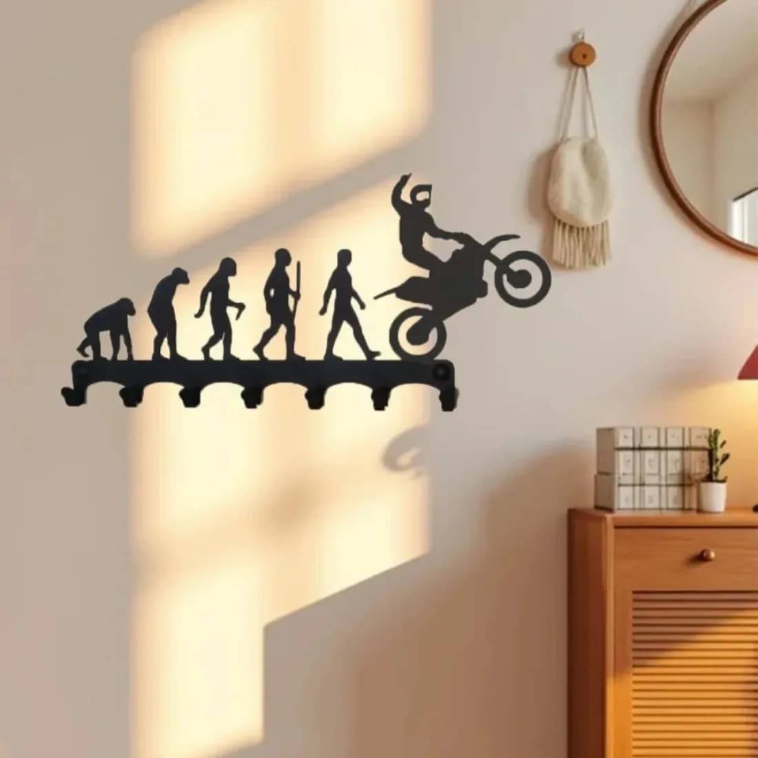 Supporto da parete per portachiavi per moto - Gancio per silhouette in metallo per la decorazione domestica