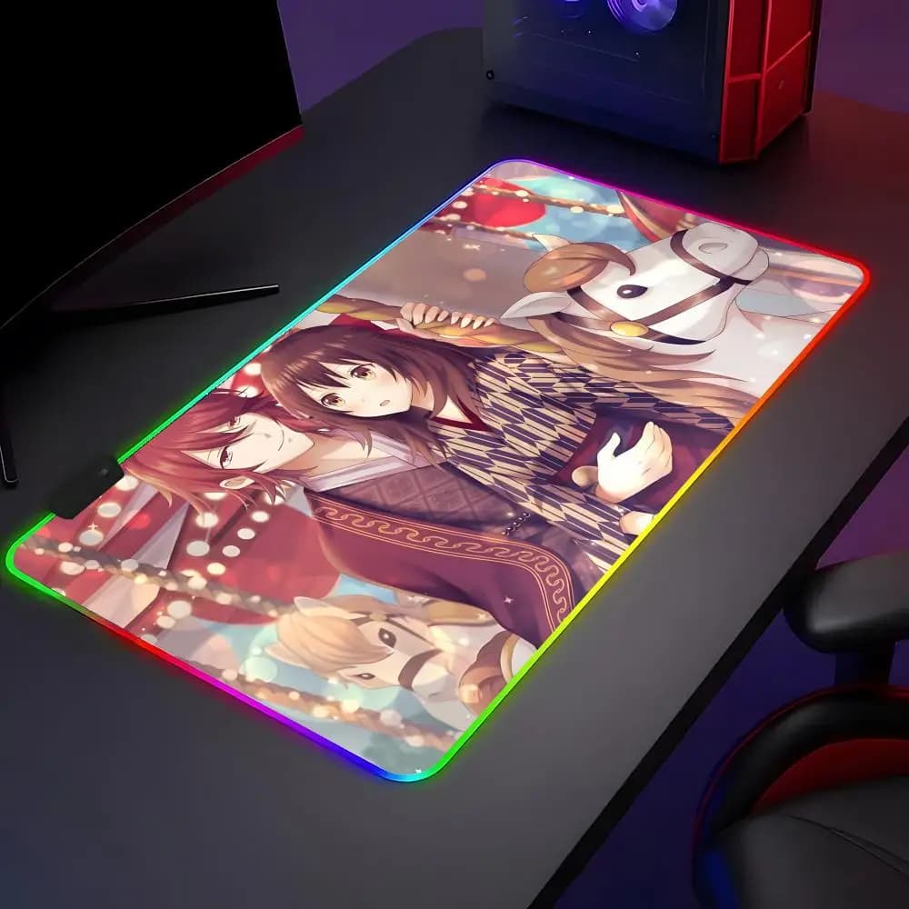 Tappetino per mouse anime M-meiji Gekken 1874, tappetino per mouse grande da gioco con bordi rinforzati, tappetino per tastiera e scrivania per computer