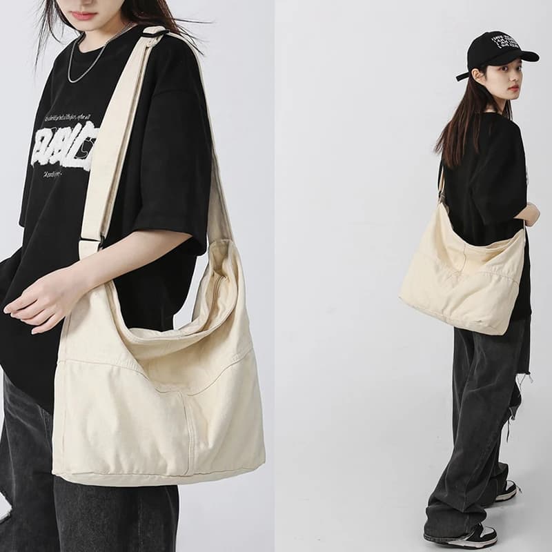 Hobo handbag in women's canvas Men's large shoulder bag Totes Handbags for commuting bag Shoulder bag unisex shoulder bag