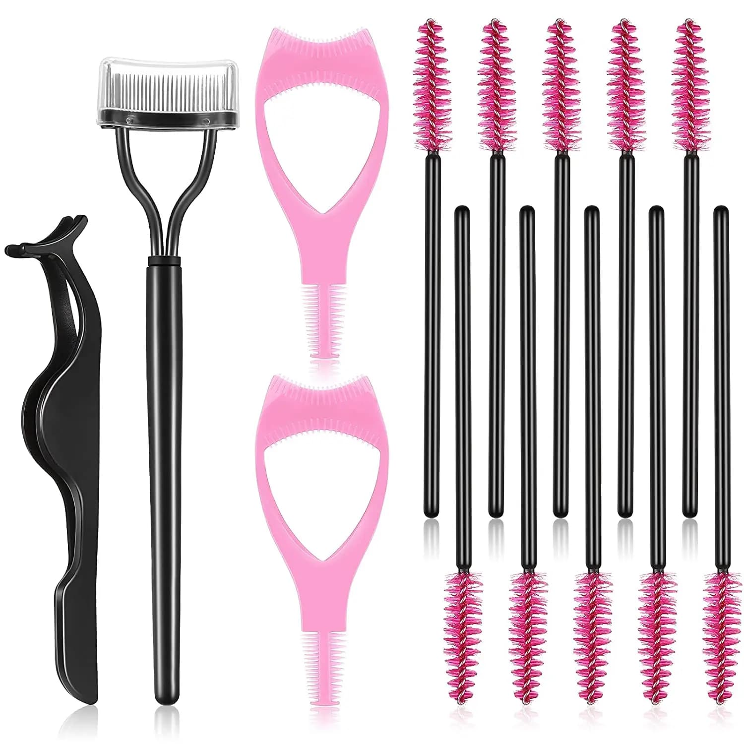 14 pieces set of brushes for makeup eyelashes dark mascara protection bigodino applicator comb separator for eyelashes brush clip