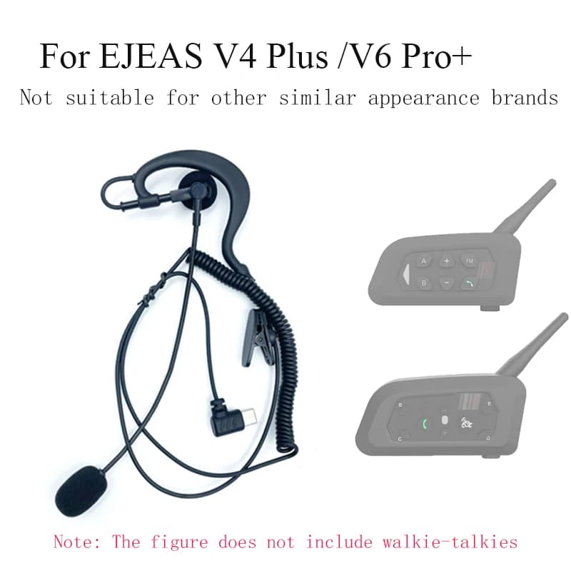 Per EJEAS V6 PRO+ V4C Plus Cuffie walkie-talkie da arbitro cuffie auricolari sospese
