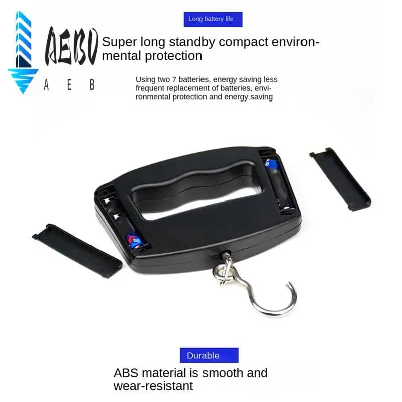 AEB0-50KG Bilancia per bagagli da viaggio Bilancia elettronica portatile portatile con pesatura a gancio, bilancia portatile da pesca espressa