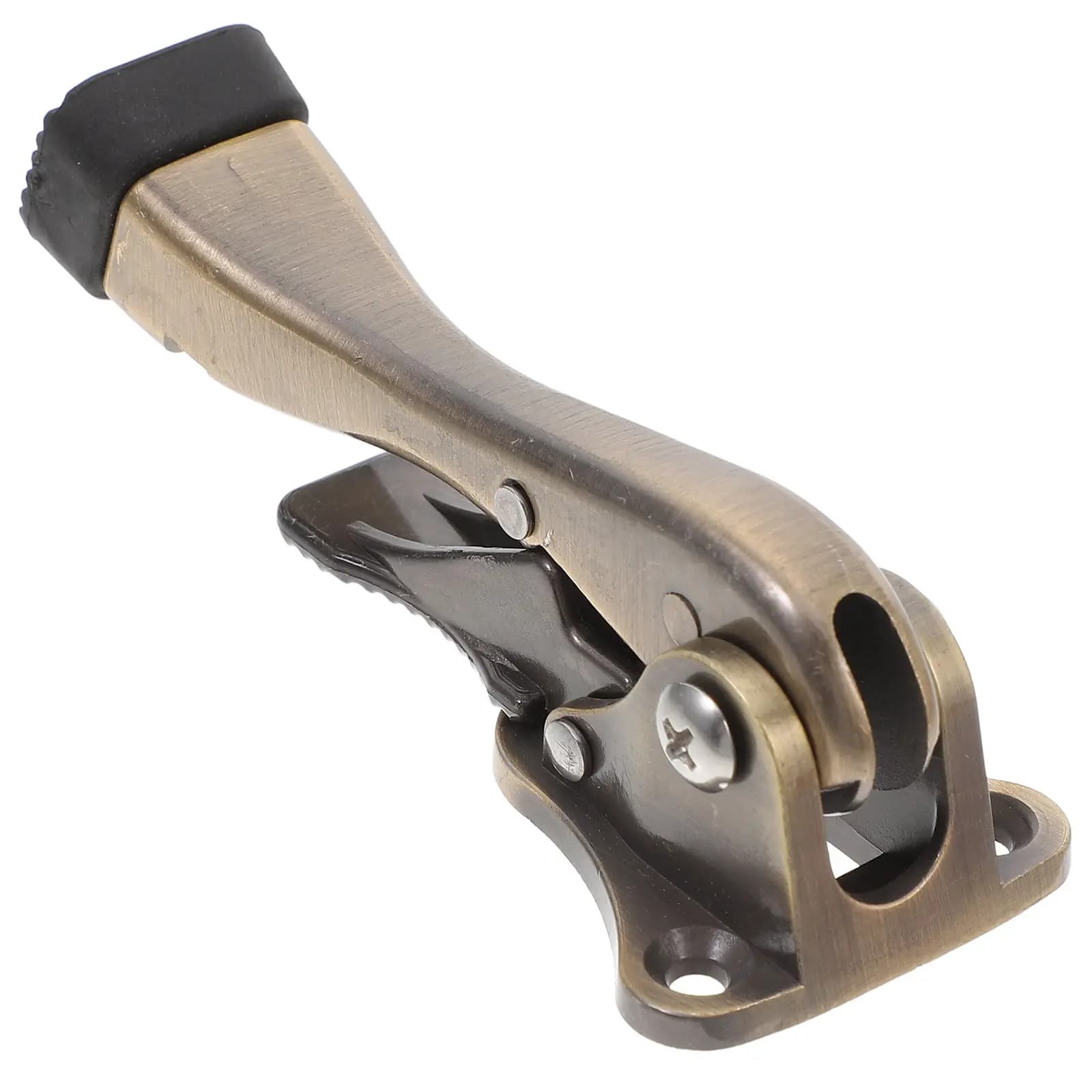 Heavy Duty Adjustable Foot Operated Door Stopper Bronze Non Slip Rubber Tip Floor Door Holder for Home Commercial Use