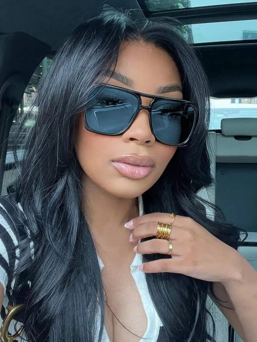 Double Bridge Pilot Style Fashion Sunglasses For Daily Outdoor Driving Travel Party