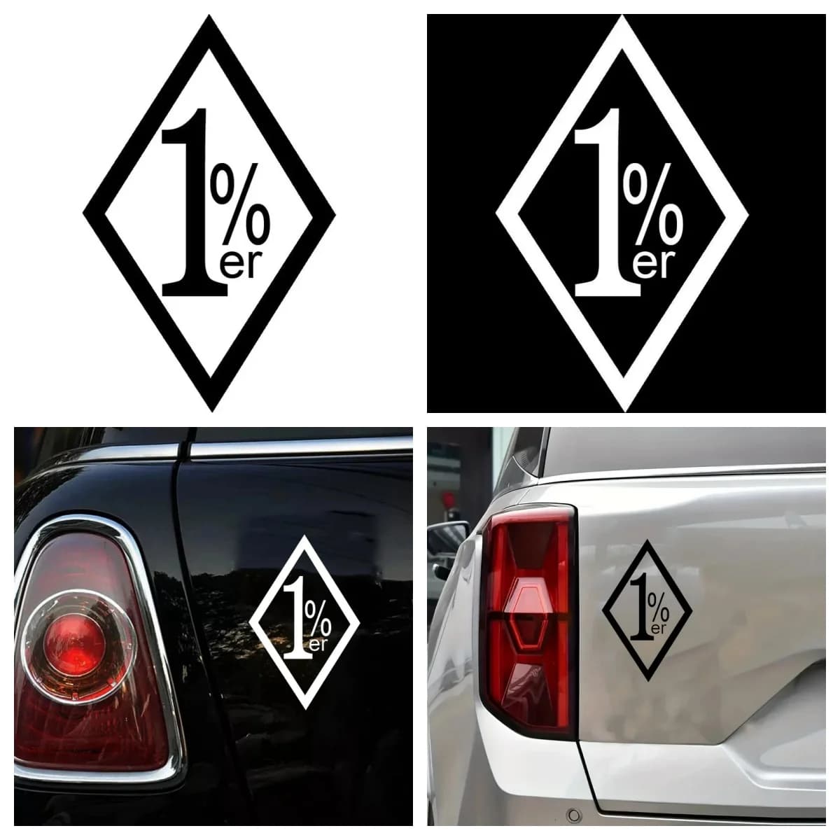 Creative 1%ER Car Stickers Front And Rear Windshield Truck Body Sunscreen Vinyl Decals Motorcycle Decor Accessories