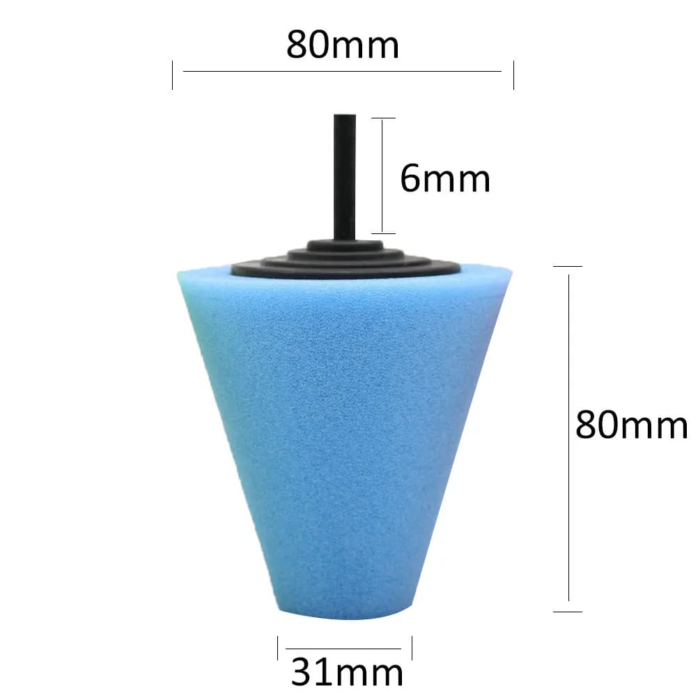 Spugna a cono da una pollice per lucidatura, gialla, per ceratura e pulizia della vernice dell'auto, kit per la cura e la lucidatura.