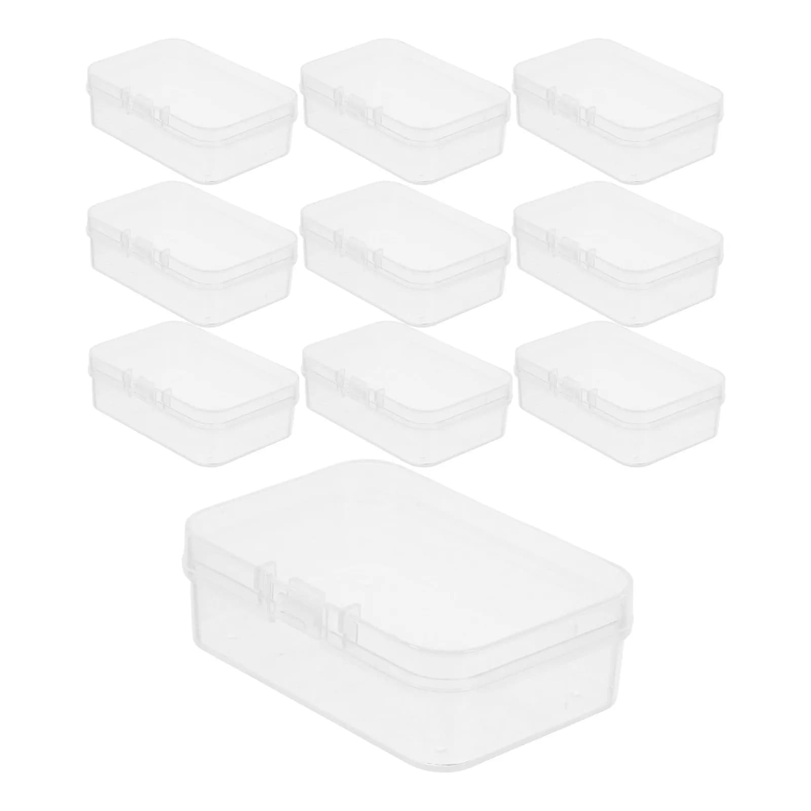 10 Pezzi Piccole Scatole Trasparenti in Plastica PP con Coperchio per Perline, Fermagli per Capelli e Piccoli Oggetti da Organizzare