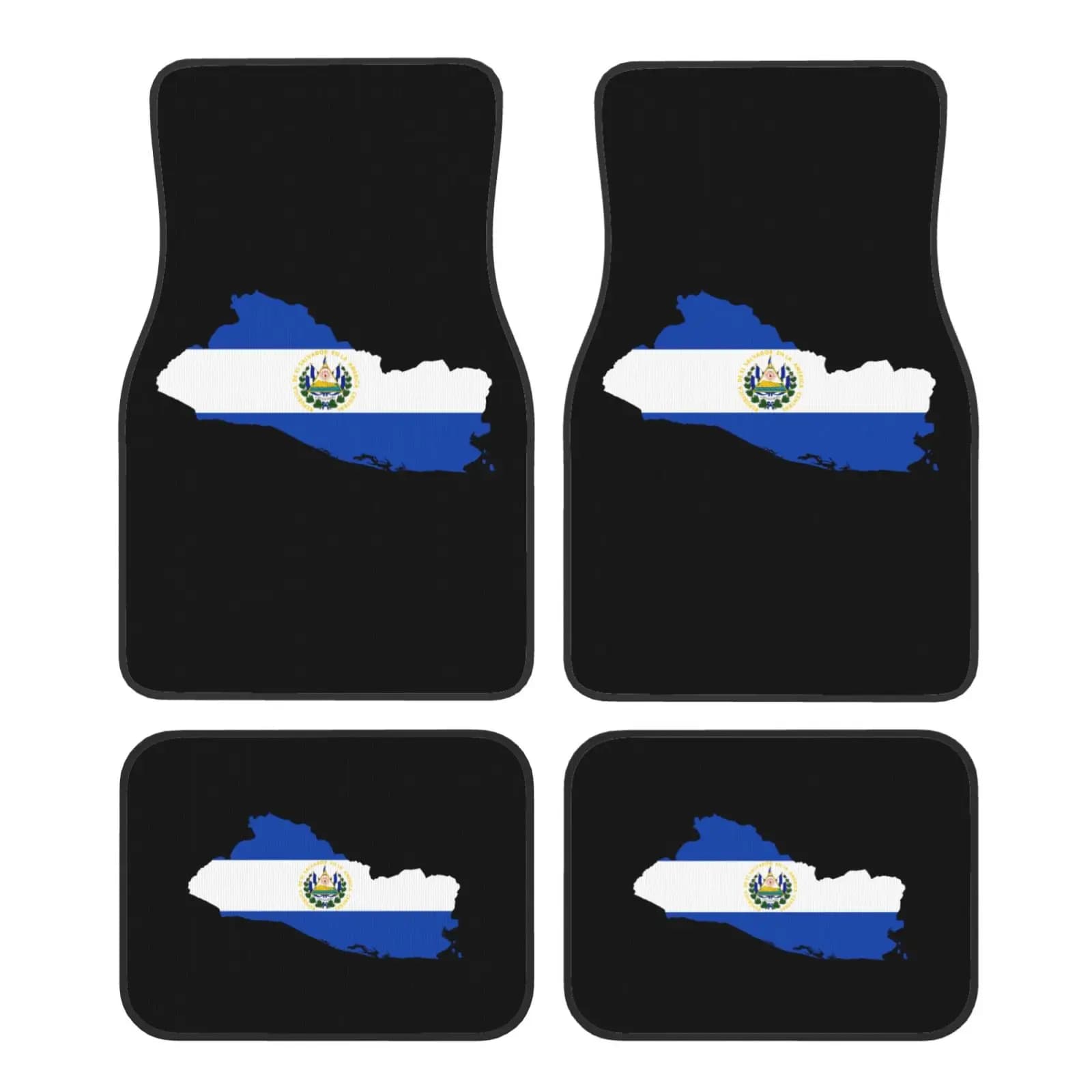Premium Vector El Salvador Map with Flag Car Floor Mats Durable Car Carpet Mat 4pcs with Anti-Slip Backing Fit for SUV Trucks