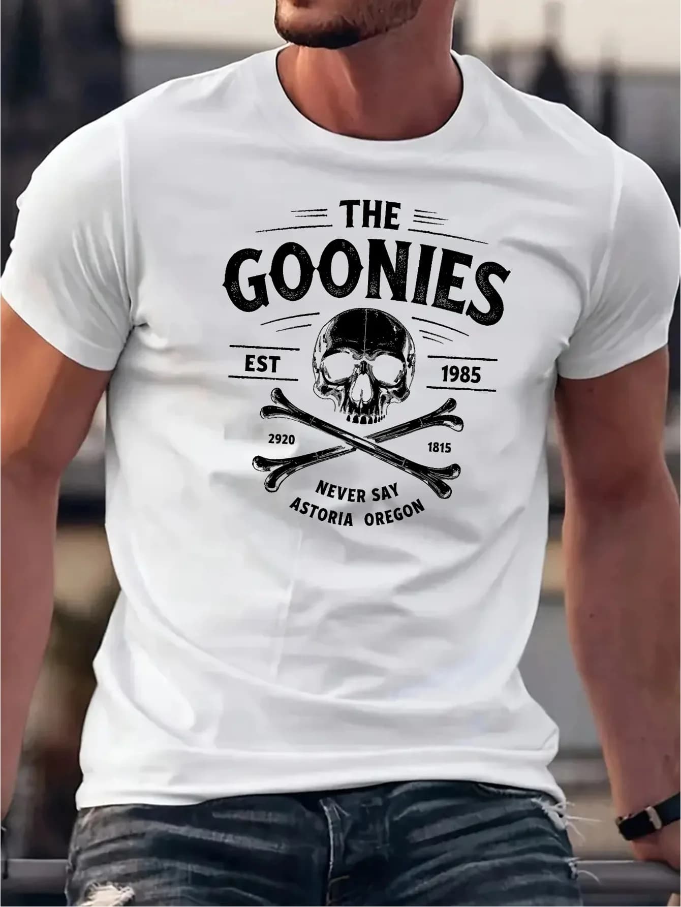Men's summer t-shirt, made of mixed fabric, with knitted elastic fabric and printed design