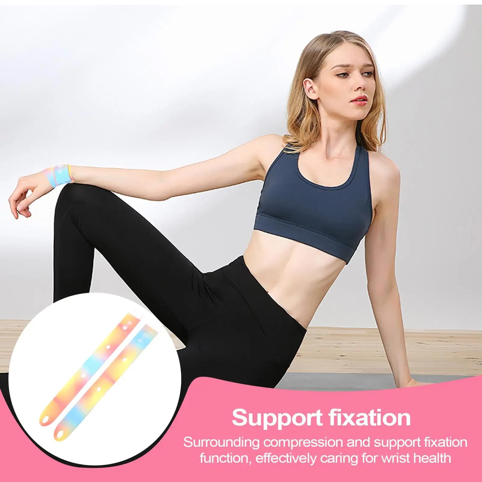 Fasce per il polso Fasce per il polso elastiche per allenamento Cinghia di compressione colorata per yoga per uomo Donna Tutore regolabile per tunnel carpale Prevenire