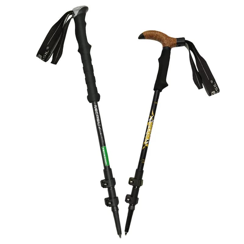 Outdoor Foldable Walking Stick Portable Camping Trekking Sticks Alpenstock Telescopic Adjustable for Hiking Mountaineering