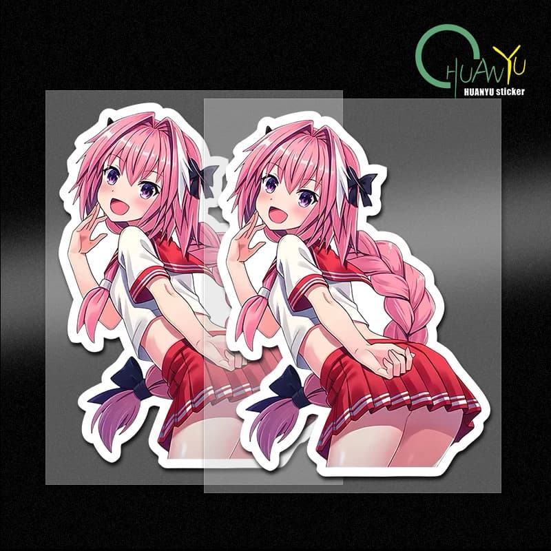 Giocoso Astolfo Carino Femboy Adesivi murali Camera da letto Guardaroba Finestra Porta Decalcomanie Personalità creativa Sfondi divertenti