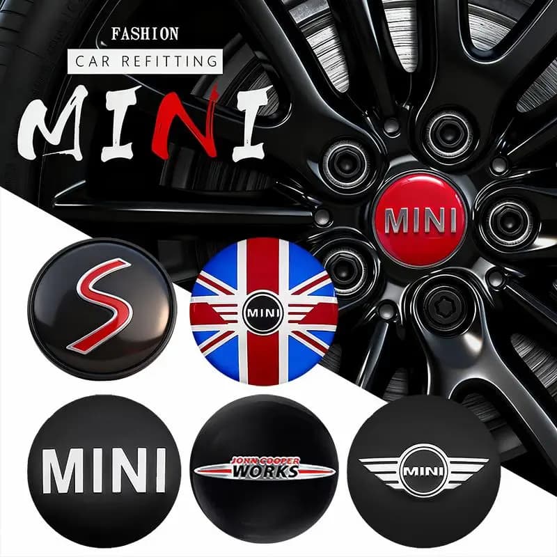 4 Pieces 54/56MM Central wheel cover Auto emblem MINI WORKS One Cooper JCW R60 R59 R58 R57 R56 R55 R53 R52 F54
