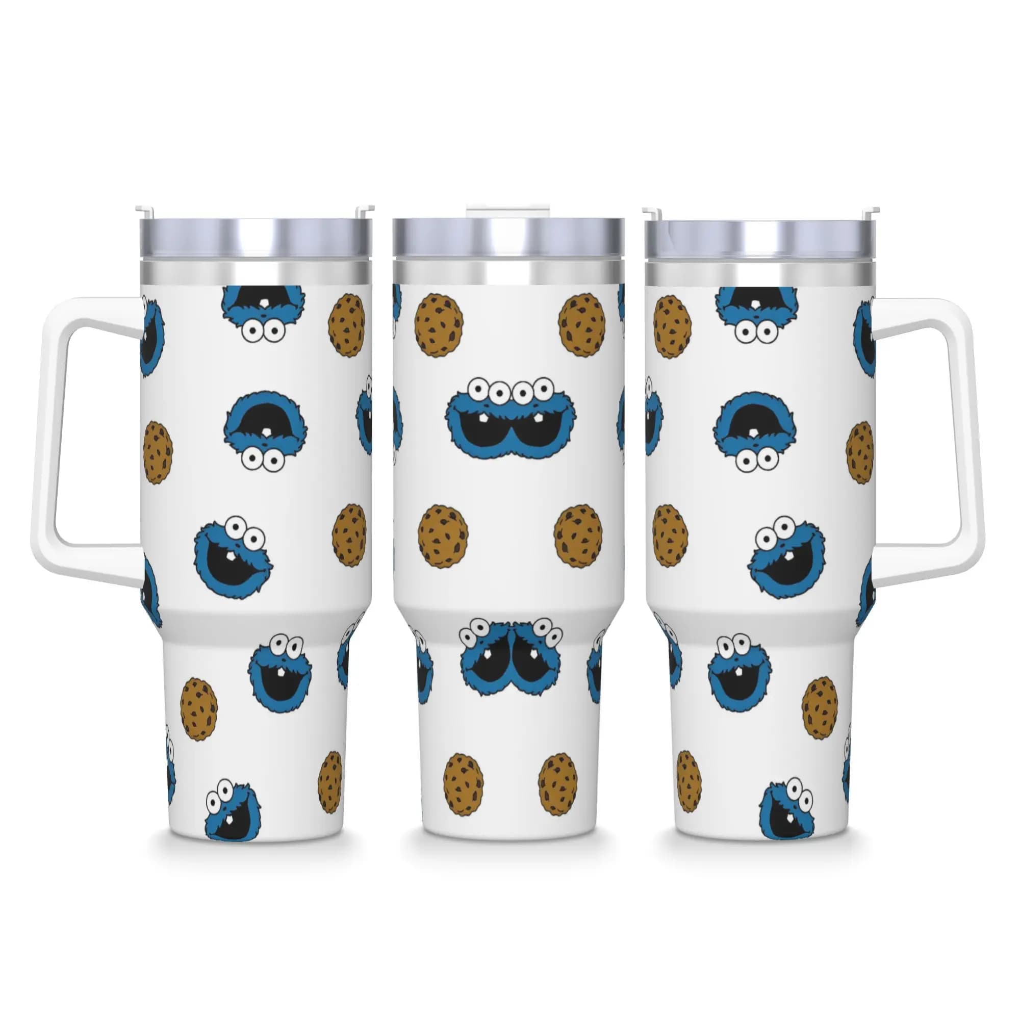 Bicchiere in acciaio inossidabile Cookie Monsters Tazze termiche Conservazione del calore Bevanda fredda Tazze per auto Bottiglia d'acqua grafica per la guida