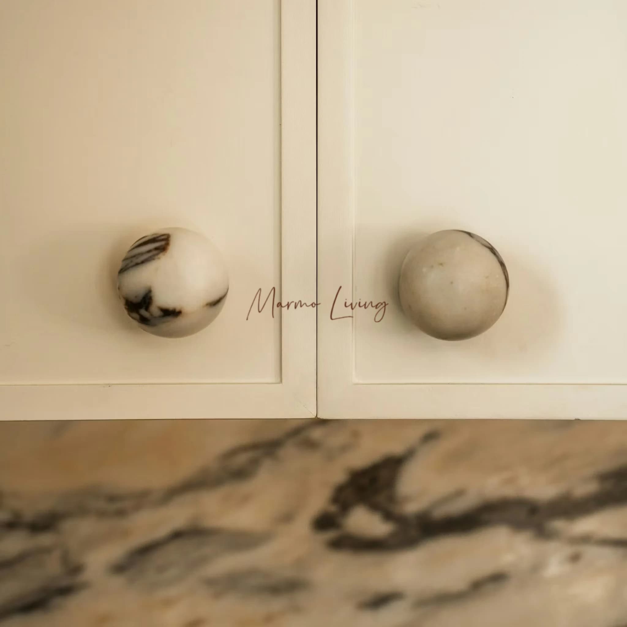 Maniglia per Porta in Marmo Naturale Stile Francese, Design Creativo per Soggiorno e Camera da Letto