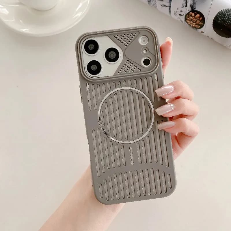 TPU Ultra Thin Cooling Magnetic For Magsafe Phone Case For iPhone 18 17 16 15 14 Plus 13 Pro Max Heat Dissipation Hollow Cover