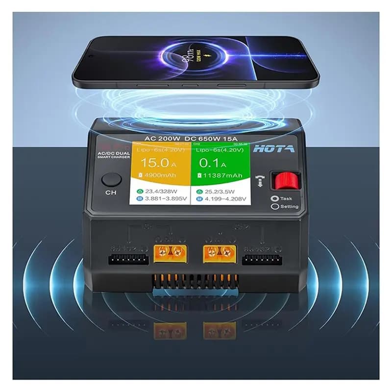 B04B-D6 Pro Lipo Battery Smart Balance, 15A, 200W AC, 650W DC, Dual Channel US Plug