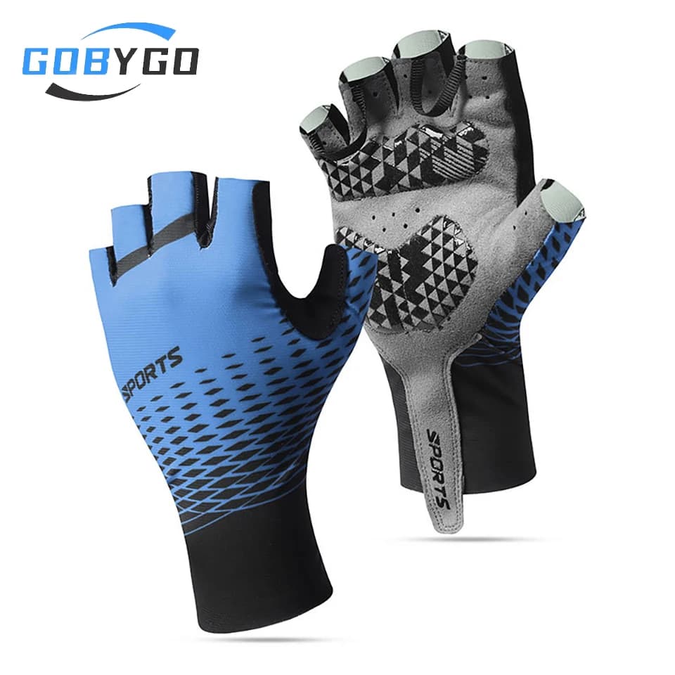 GOBYGO Cycling Gloves in half fingers, non-slip, wear-resistant, light, breathable, UV protection, outdoor fishing, fitness, riding