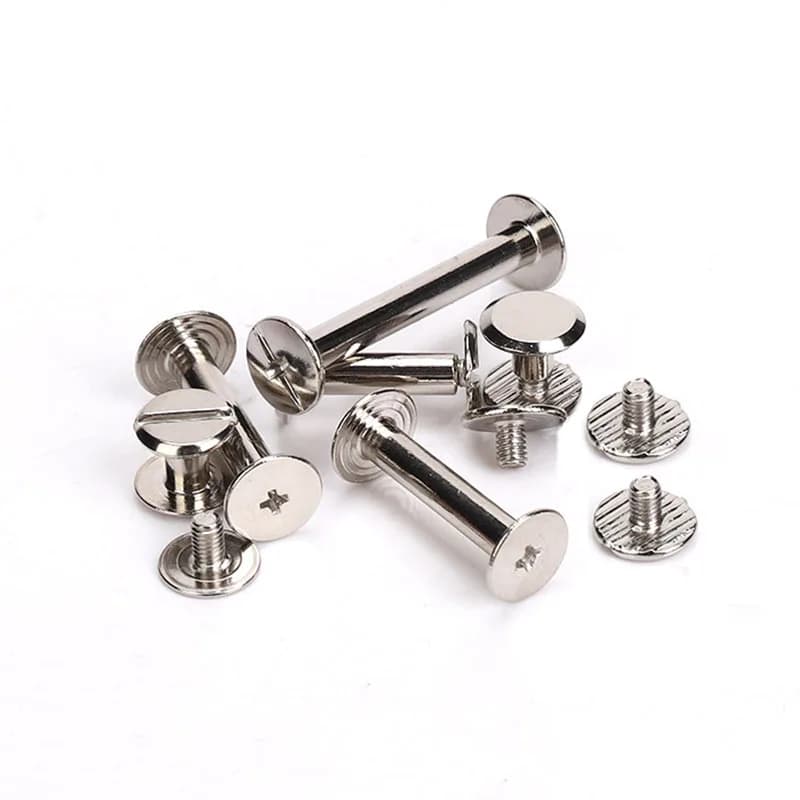 10sets Binding Chicago Screws Silver Belt Screw Nails Long Studs Rivets Leather Craft Hardware Accessories Rod Length 4~30mm