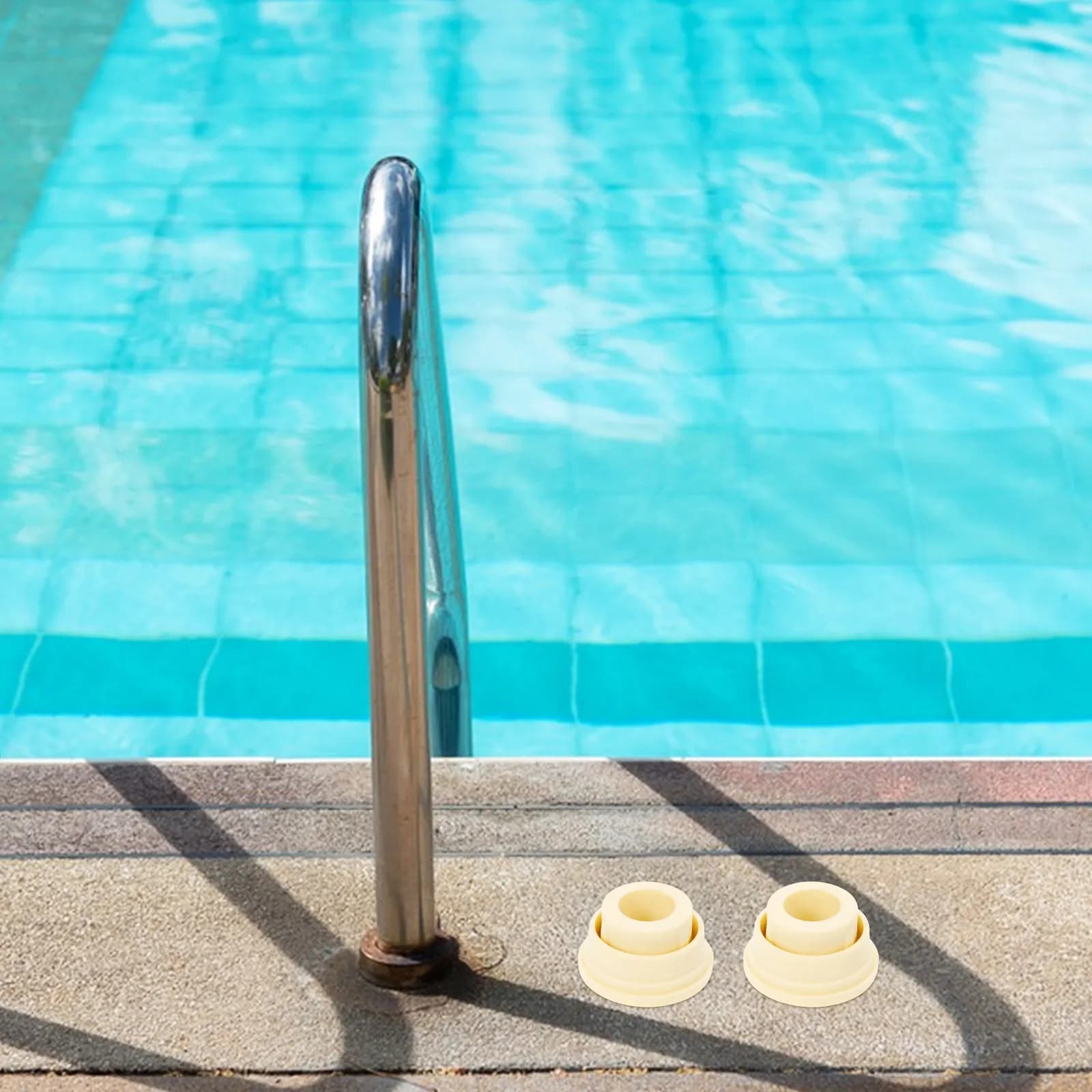 2 Pezzi Tappi in Gomma Antiscivolo per Scaletta Piscina, Ricambi Comodi per Piedini Antiscivolo per Scaletta Piscina Interrata