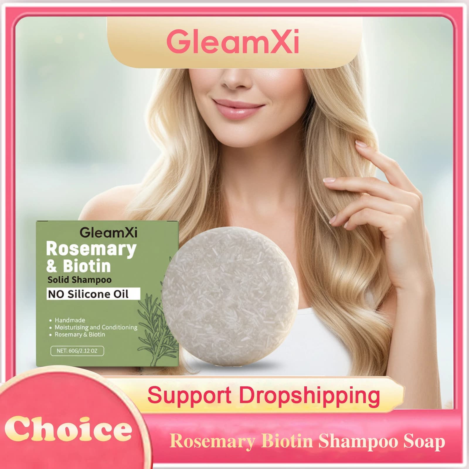Shampoo alla biotina al rosmarino Sapone anti-perdita di capelli Soffice ispessimento Rafforzamento della crescita dei capelli Shampoo idratante liscio volumizzante