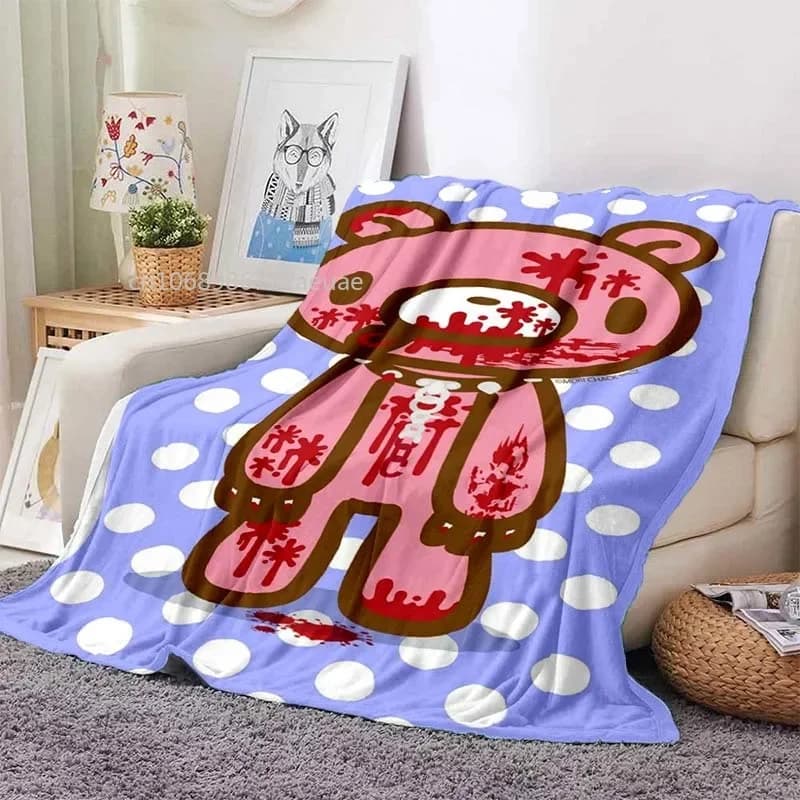 Coperta stampata orso cupo cartone animato per letti divani calda morbida coperta di flanella regalo