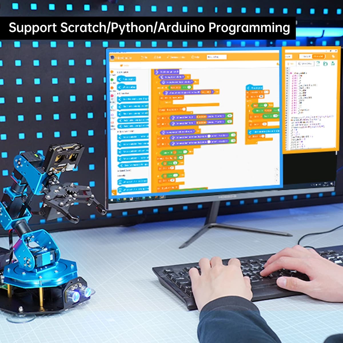 NEW Hiwonder xArm AI Supports Scratch Python Arduino Programming Sensor Expansion Desktop Robot Arm with AI Vision Voice Interac