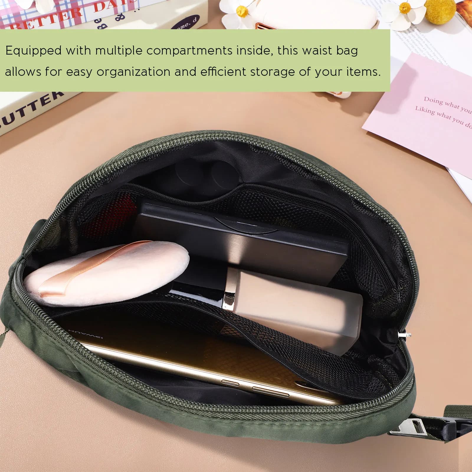 Marsupio Leggero Impermeabile in Nylon per Corsa, Escursionismo, Viaggi e Sport all'Aperto, Regolabile e Trasformabile in Borsa a Tracolla