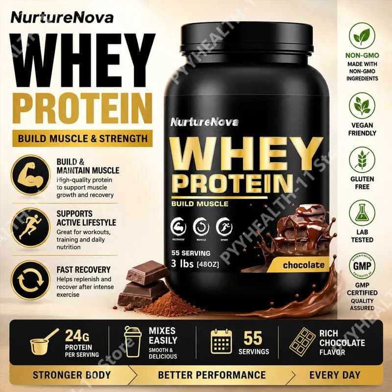 Proteine del Siero di Latte al Cioccolato, Integratore 100% Proteine del Siero, Potenziatore Muscolare e per il Recupero con Enzimi Digestivi