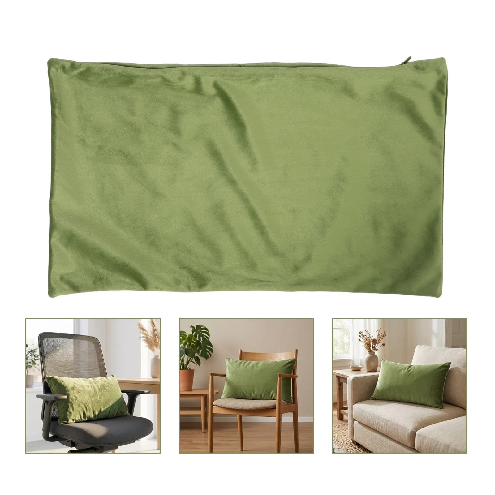 2Pcs Sofa Cushion Covers Soft Lumbar Pillow Rectangular Luxury Couch Throw Cover Zipper for Bedroom Living Room Bench