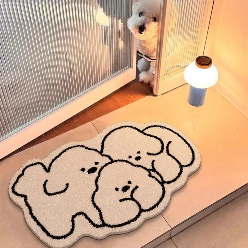 Tappetino da bagno VIKAMA con disegni animati, ultra assorbente e ad asciugatura rapida, tappeto antiscivolo carino per bagno e porta della camera da letto ​