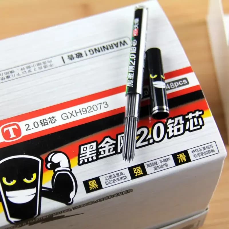 2.0mm 2B/HB Pencil Refill Graphite Lead Random Color Automatic Mechanical Pencil Writing Student Stationery